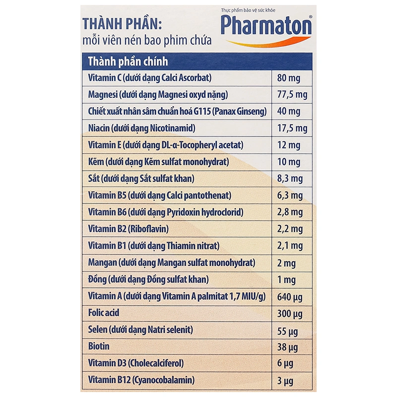 Thực phẩm bảo vệ sức khoẻ: Pharmaton Vitality - 7